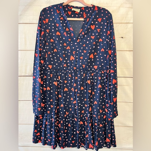 Sugarhill Brighton Dresses & Skirts - Heart Print Navy Dress